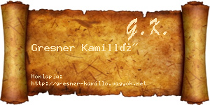 Gresner Kamilló névjegykártya